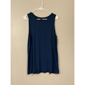 J Jill Wearever Size M Blue Scoopneck Tank Top Minimalist Classic Casual
